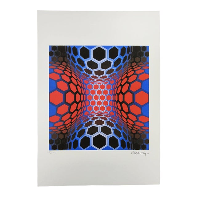 1970s After Victor Vasarely Limited Numbered Edition Lithograph. For Sale
