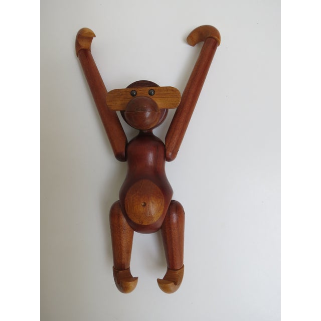 Mid-Century Modern Vintage Danish Beech, Oak and Teak Monkey, Elephant and Bear Figurines by Kay Bojesen, 1960, Set of 3 For Sale - Image 3 of 18