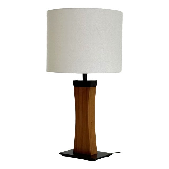 Mid-Century Modern Italian Teak Table Lamp, 1970s For Sale
