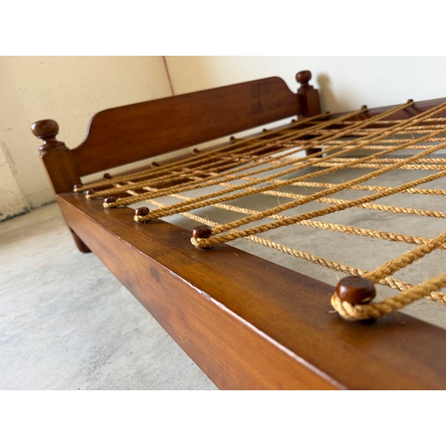 Antique American Walnut Rope Trundle Bed For Sale - Image 9 of 16