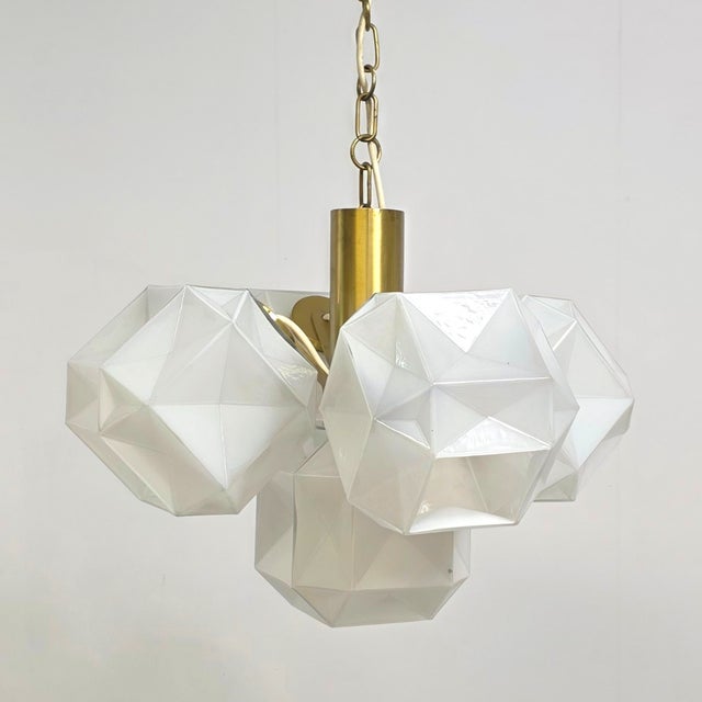 Italian Space Age Murano Glass Cube Chandelier attributed to Oggetti, 1970s For Sale - Image 14 of 14