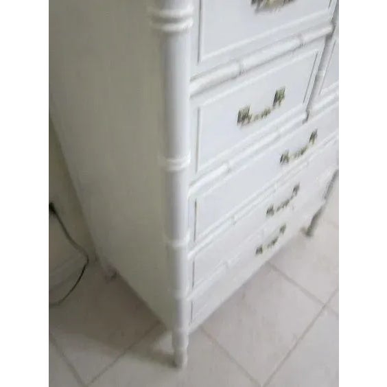 1980s Vintage Hollywood Regency Chest 5 Drawer by Henry Link White Color For Sale - Image 11 of 12