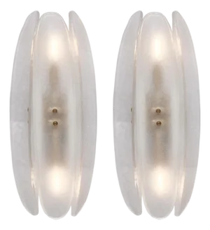 Paneled White Murano Glass Sconces