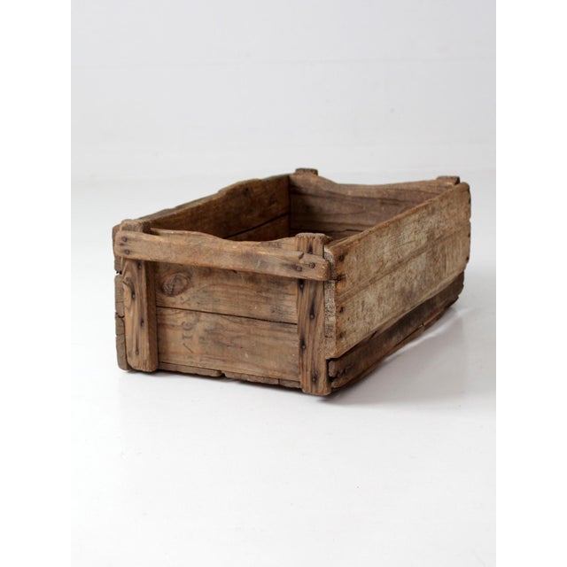 Farmhouse Antique Wood Farm Crate For Sale - Image 3 of 18