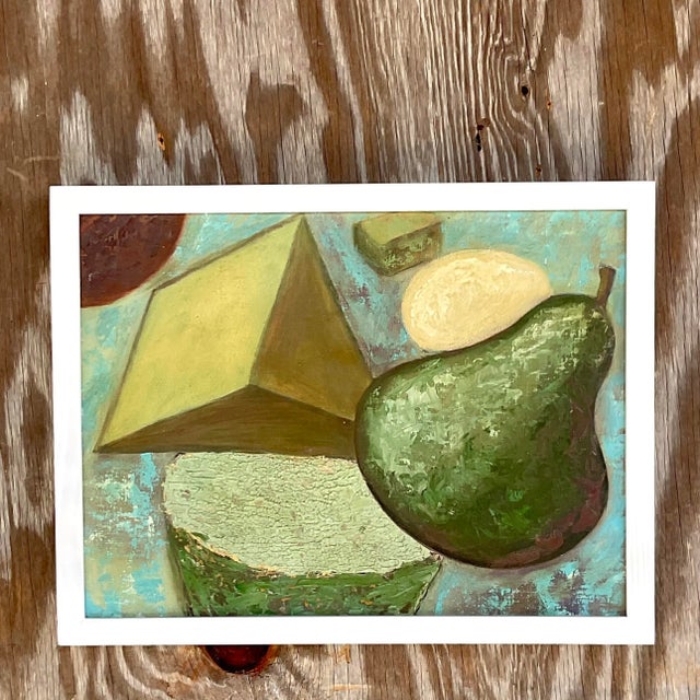 Vintage Boho Abstract Original Oil Painting For Sale - Image 9 of 9