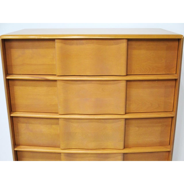 Heywood-Wakefield Sculptura Highboy Dresser by Heywood Wakefield M792 For Sale - Image 4 of 13