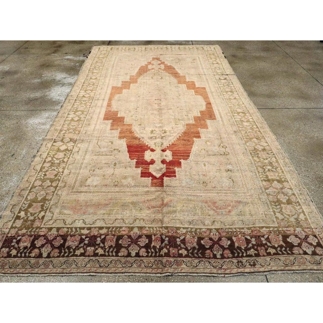 Mid 20th Century Galerie Shabab Collection Mid-20th Century Turkish Oushak Rug For Sale - Image 5 of 10