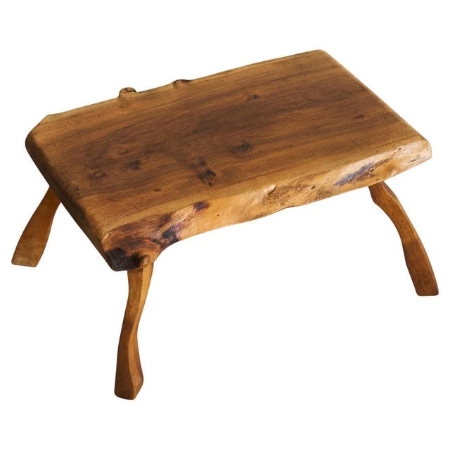 Mid-Century Live Edge Coffee or Side Table in Walnut, 1950s For Sale - Image 11 of 11