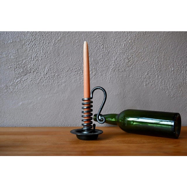 Antique Wrought Iron Cellar Rat Candlestick, 1960s For Sale - Image 9 of 9