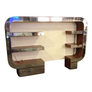 Rare Milo Baughman Chrome Wall Unit Shelving For Sale