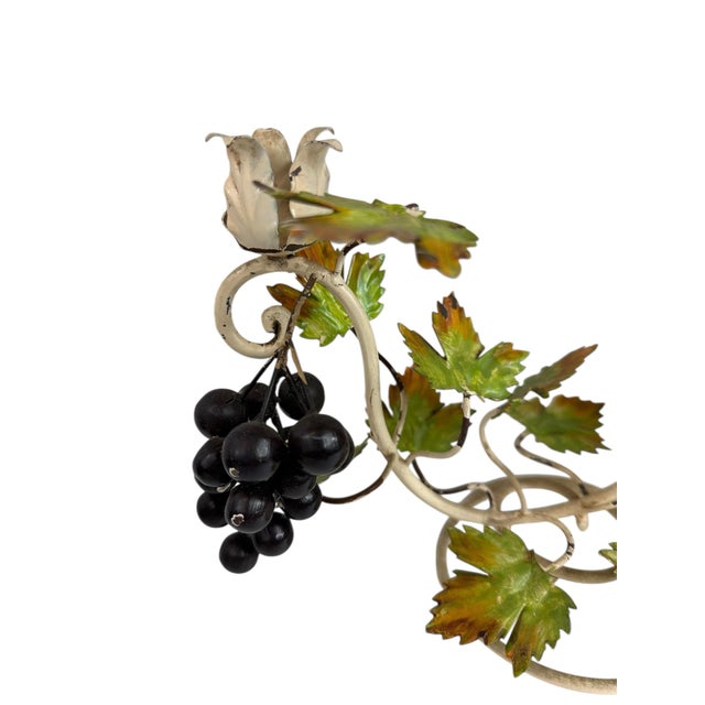 Pair of Vintage Tole Grapevine Candlesticks For Sale - Image 12 of 12