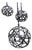 2016 Gregorius Pineo Custom Three-Orb Kepler Chandelier in Desert Black For Sale