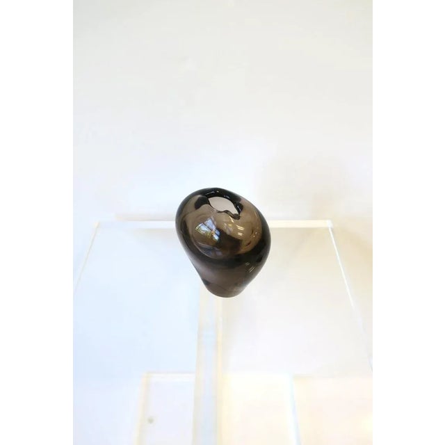 Moser Glassworks Moser Style Organic Smokey Art Glass Vase, Czech For Sale - Image 4 of 12