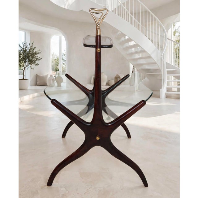 Vintage Italian Magazine Rack and Bar by Cesare Lacca, 1950 For Sale - Image 6 of 7