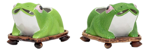 Chinese Porcelain Frog Form Jardinieres, Pair