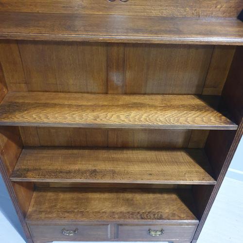 Victorian Open Adjustable Bookcase in Oak For Sale - Image 6 of 9