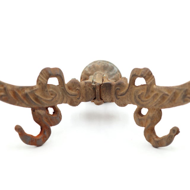 Antique Pair of Victorian Cast Iron Hall Tree Hooks For Sale - Image 6 of 8