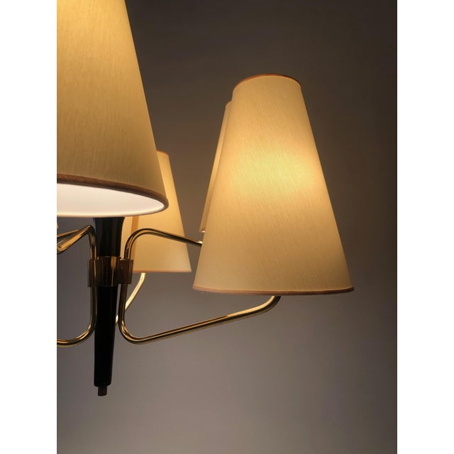Mid-Century Austrian Pendant Lamp in Brass with Silk Shades from Rupert Nikoll, 1965 For Sale - Image 10 of 15