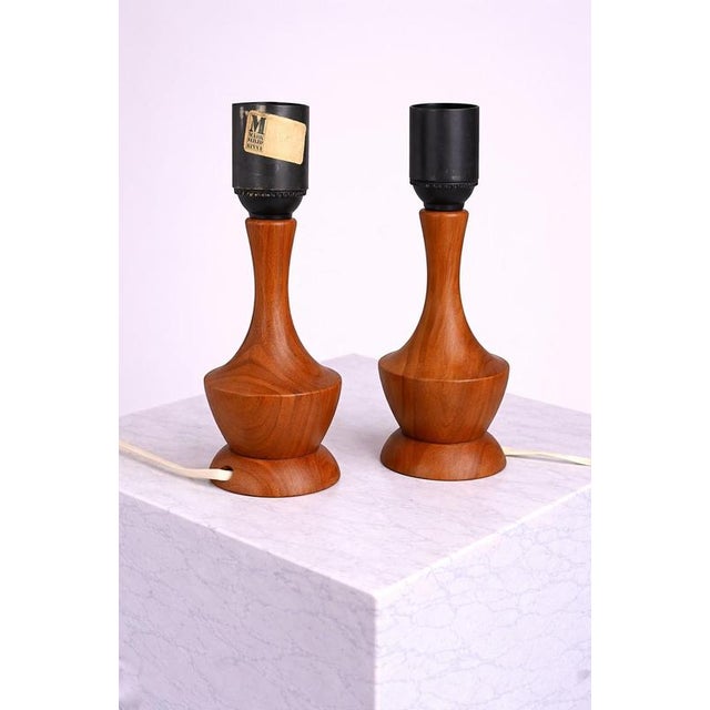 Scandinavian Modern Teak Table Lamps from Markslöjd, Sweden, 1950s, Set of 2 For Sale - Image 4 of 8