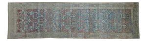 Vintage Distressed Hamadan Rug Runner - 3'10" X 13'5"