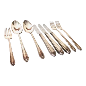1930's Art Deco Stratford "Ladyship" Pattern Silver Plate Flatware, 8 Pieces MIX Lot