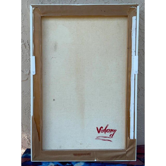 Elegant Vintage Oil Painting on Canvas For Sale - Image 10 of 13