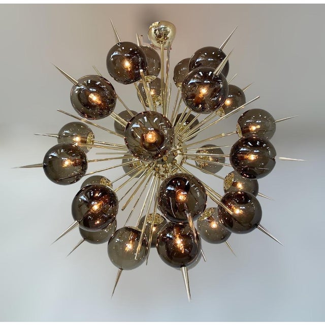Metal 21st Century Smoky Murano Pinocchio Chandelier by Fabio LTD For Sale - Image 7 of 7
