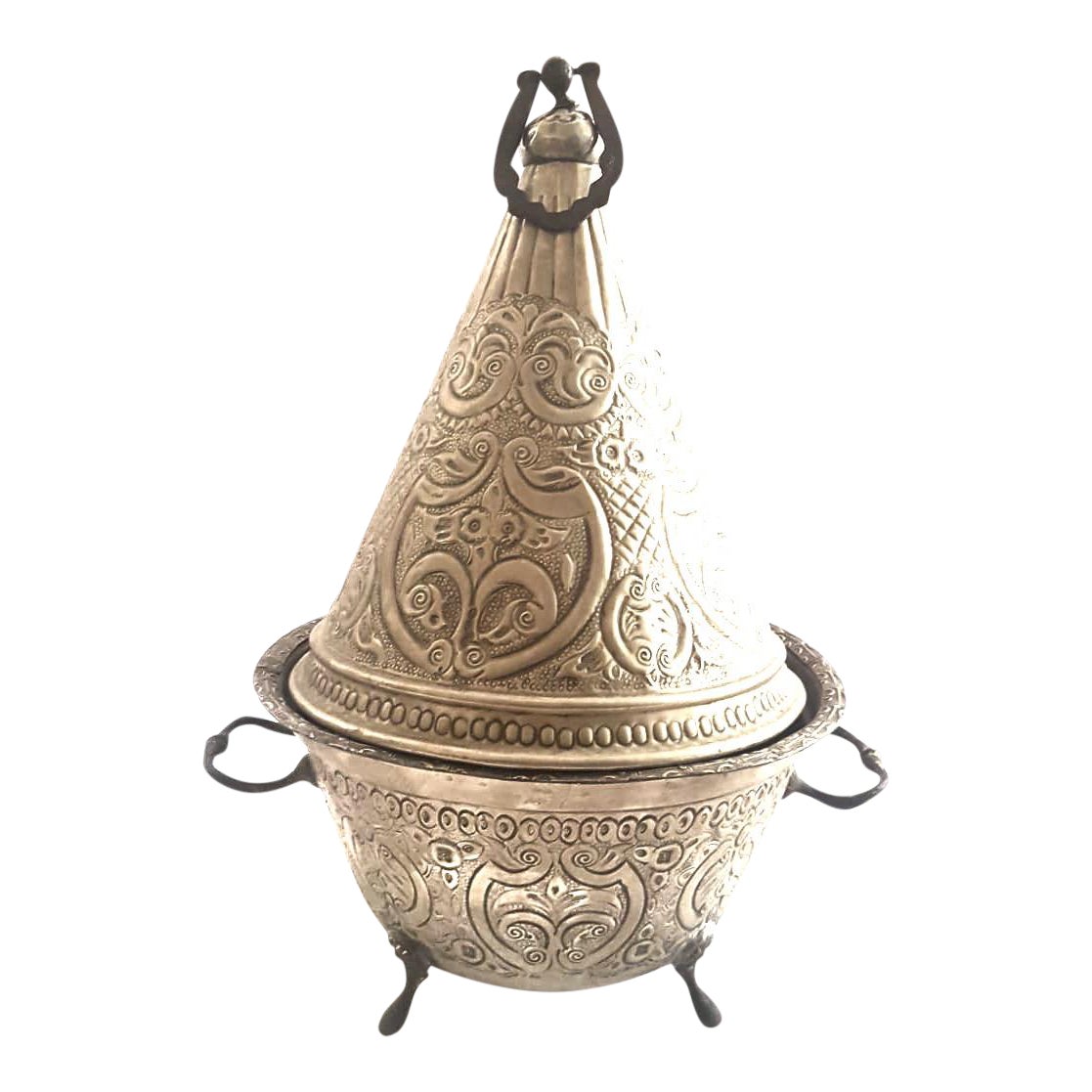 Moroccan Silver Serving Tagine Dish With Lid Chairish