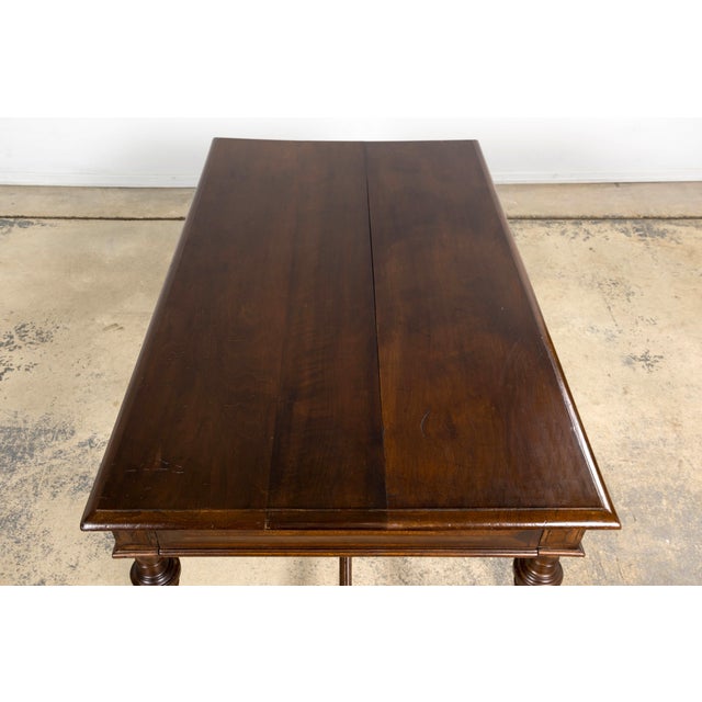 Late 19th Century French Louis XVI Style Walnut Writing Table With Side Drawers For Sale - Image 12 of 18