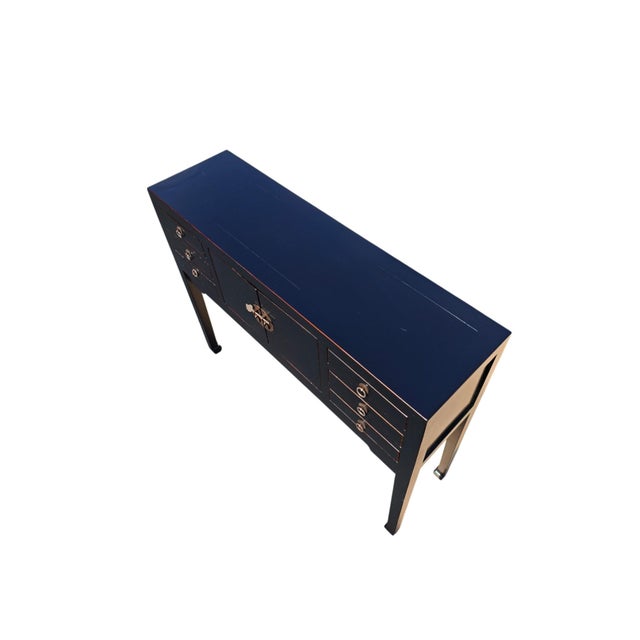 37" Long Antique Multi-Storage Console Table For Sale - Image 4 of 7