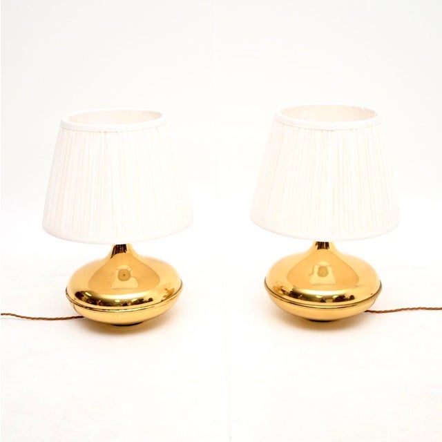 Mid-Century Modern Vintage Swedish Brass Table Lamps, 1970, Set of 2 For Sale - Image 3 of 6