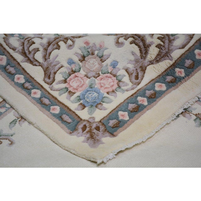 Chinese Art Deco Knotted Wool Rug, 8'5''x11' For Sale In New York - Image 6 of 6