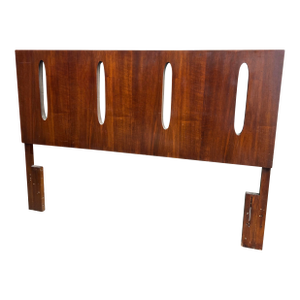 1970s Wooden Carved Headboard, Queen Size