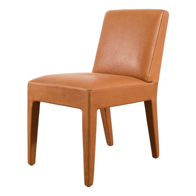 Ralph Lauren Italian Leather Mahogany Dalton Dining Chair For Sale