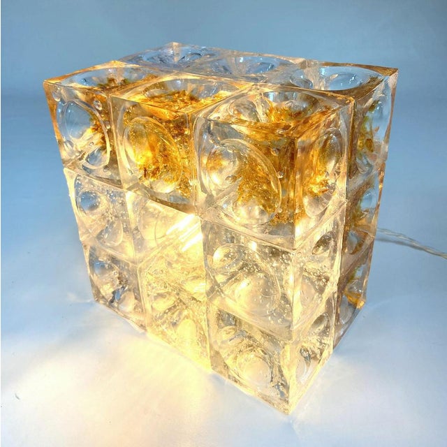 Sculptural Poliarte Table Lamp in Glass Cubes attributed to Albano Poli, 1960s For Sale - Image 14 of 18