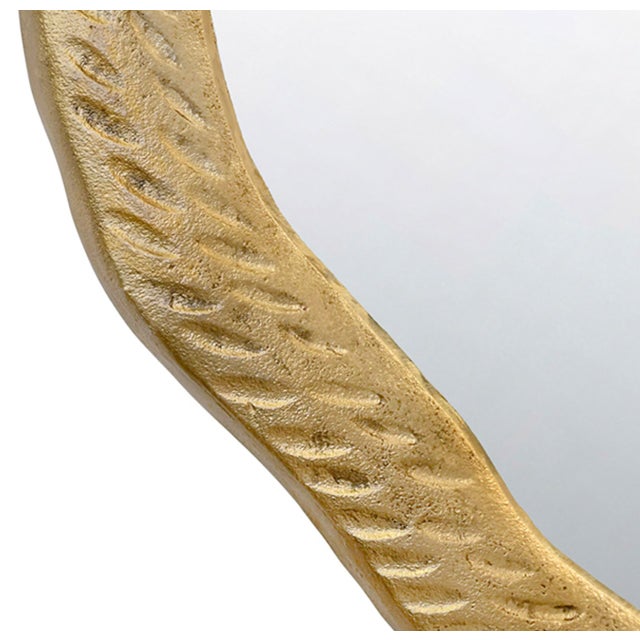 Contemporary Matthew Izzo Home Cadence Textured Metal Round Mirror For Sale - Image 3 of 3