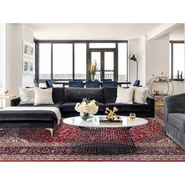 1960s 1960 9'9"x13' Ajax Red Hand Knotted Vintage Persian kashan Pure Wool Oriental Rug For Sale - Image 5 of 12