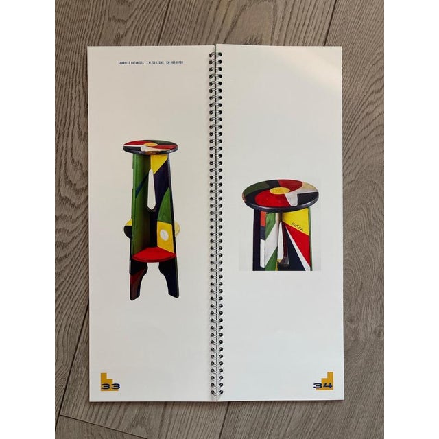Futurist Stool in Tempera on Wood by Vittorio Osvaldo Tommasini for Farfa, 1920s For Sale - Image 10 of 11