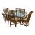 Vintage Ficks Reed Vintage Rattan Dining Set- Glass Top- 6 Chairs For Sale