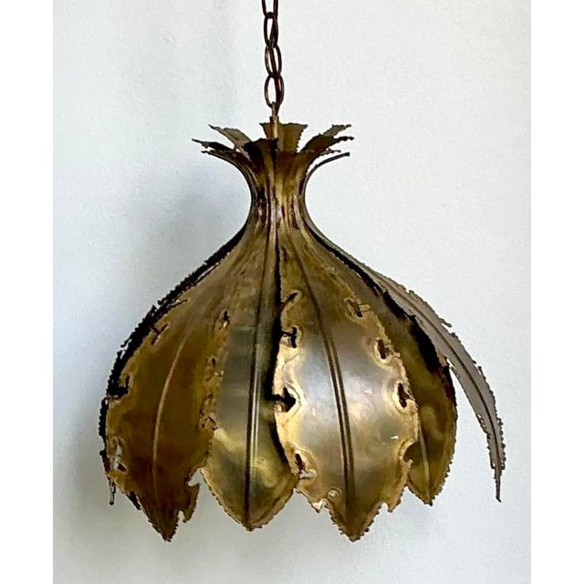 Mid-Century Modern Vintage MCM Danish Holm Sorensen Torch Cut Chandelier For Sale - Image 3 of 12