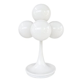 Opaline Glass Atomic Table Lamp from Lyma, 1970s For Sale
