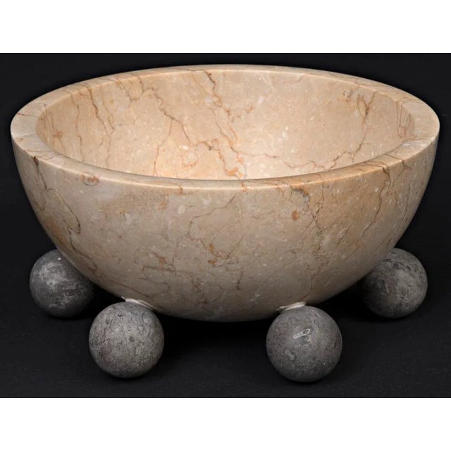 Stone Bala Bowl, White Marble For Sale - Image 7 of 9