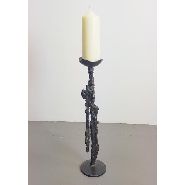 Brutalist Floor Candleholder in Cast Iron, Germany, 1960s For Sale - Image 6 of 7
