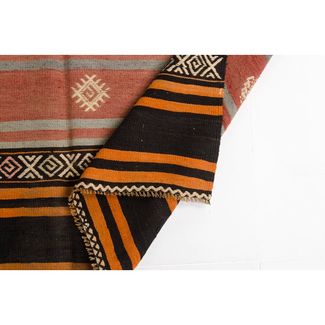 Mid 20th Century Geometric Medallion Flatweave Kilim For Sale - Image 4 of 10