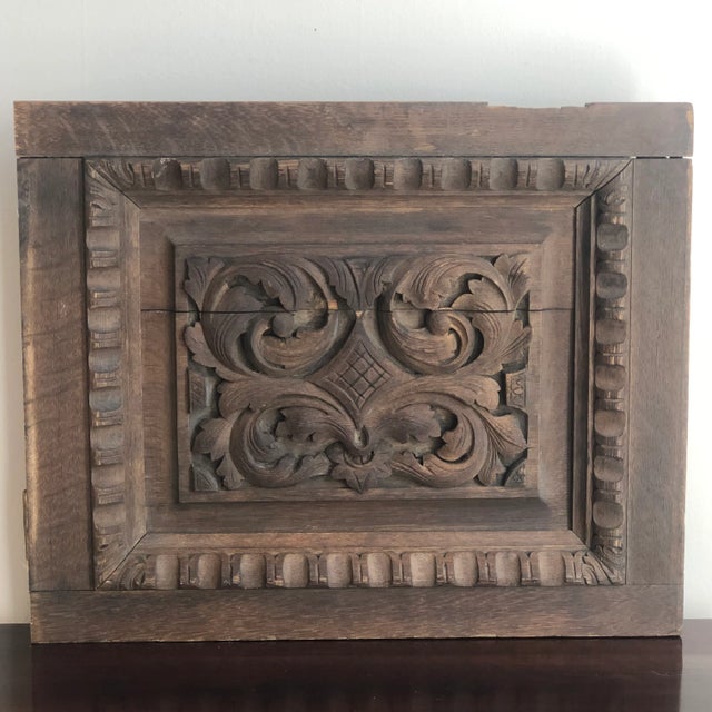 Late 19th Century Antique Carved Wood Architectural Panel For Sale - Image 5 of 13