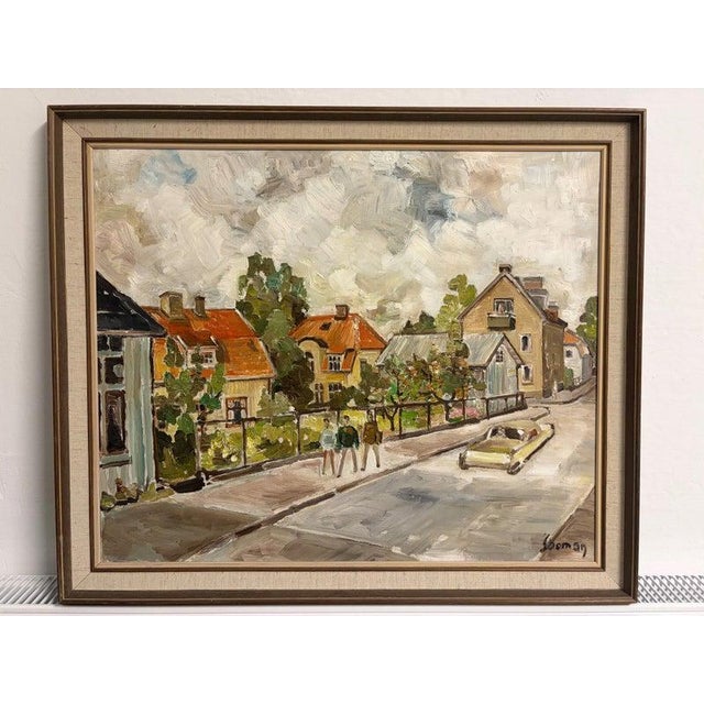 Sooman, City Life II, 1960s, Oil Painting on Canvas, Framed For Sale - Image 6 of 13