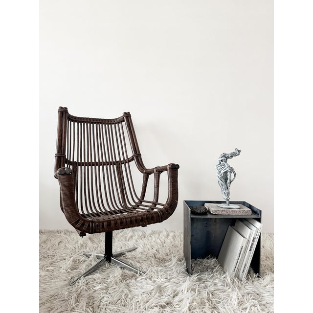 Mid-Century Modern Vintage Hungarian Rattan Lounge Chair, 1986 For Sale - Image 3 of 8