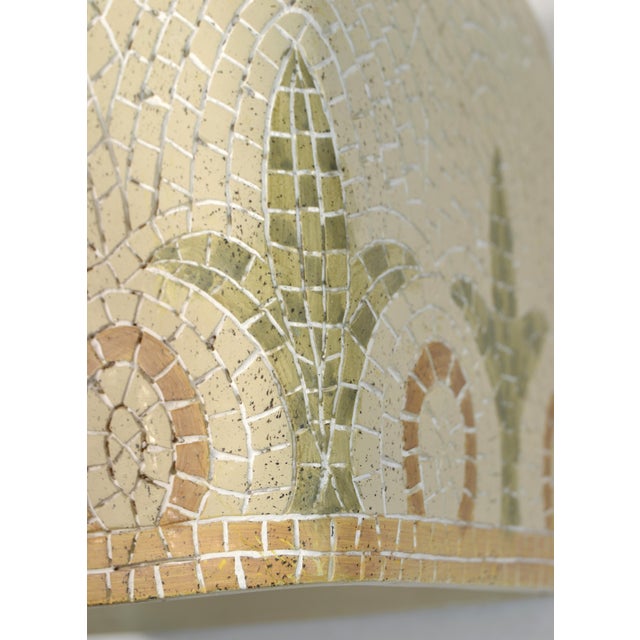 Ceramic 1980s Boho Chic Hand Painted Terrazzo Mosaic Cube Taupe Green Ceramic Tissue Box For Sale - Image 7 of 12