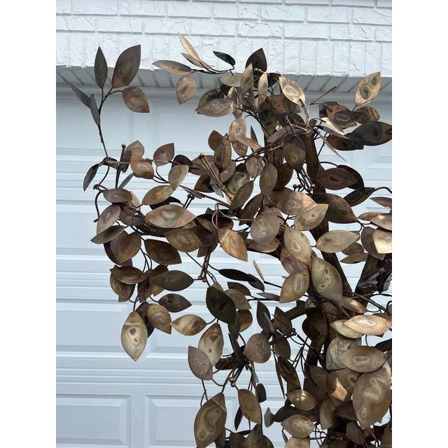 1970s Mid Century Modern Mixed Metal Curtis Jere Style Tree For Sale - Image 5 of 12