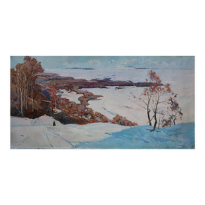 Winter Landscape Oil Painting, Impressionism, Ukrainian Artist, 1977 100-200